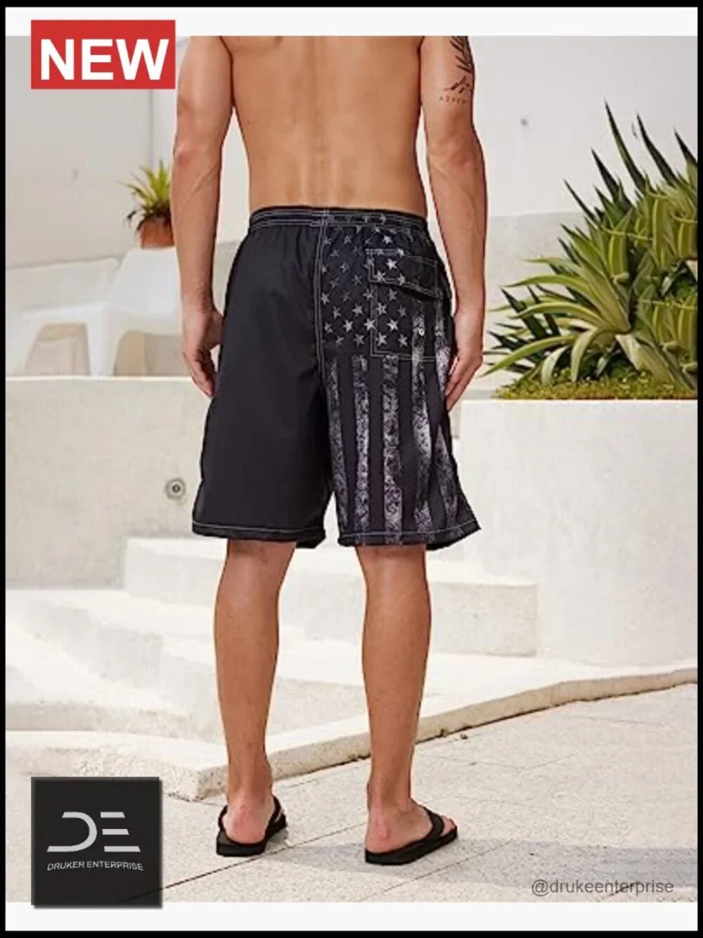 Mens Quick Dry Swim Trunks with Mesh Liner, UPF 50+ Board Shorts